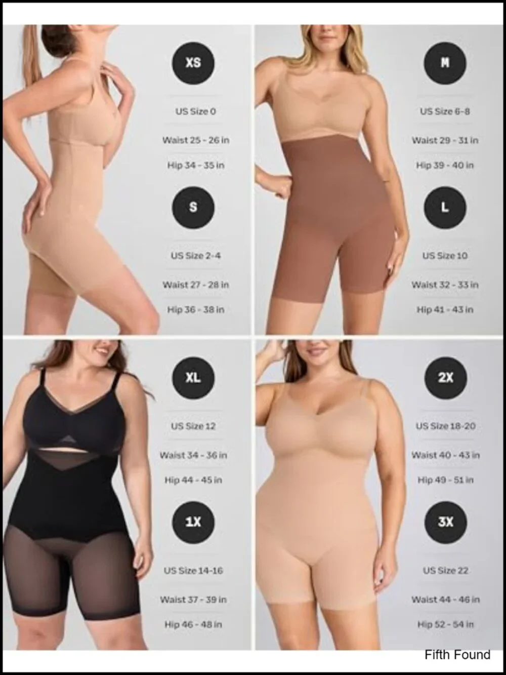 Level 5 High Compression Shapewear Shorts - Firm Control Stomach Waist Thighs